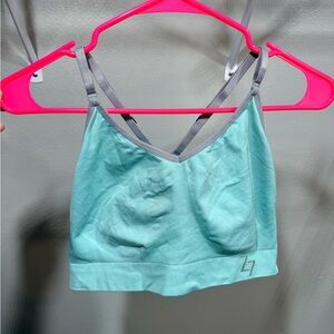 Sports Essentials Teal and Gray Sports Bra